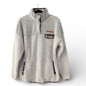 Simply Southern Textured Soft Pullover Plaid Banding, Front Pockets, Chest-48”